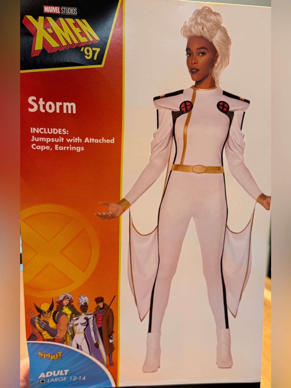 X-Men 97 Storm Costume Marvel Catsuit Cape Adult Size Large Halloween Cosplay
